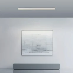 PURE LED-loftlampe Lines, hvid, 110 cm, CCT, fjernbetjening