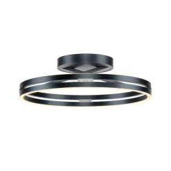 PURE LED-loftlampe Loop, grå, metal, Ø 60 cm, CCT