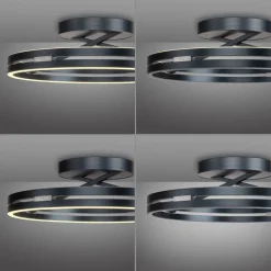 PURE LED-loftlampe Loop, grå, metal, Ø 60 cm, CCT