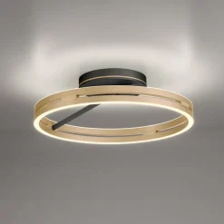 PURE LED-loftlampe Loop messing/sort metal Ø 60 cm CCT