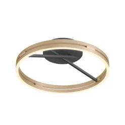 PURE LED-loftlampe Loop messing/sort metal Ø 60 cm CCT
