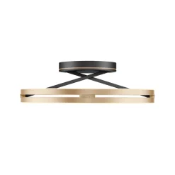 PURE LED-loftlampe Loop messing/sort metal Ø 60 cm CCT