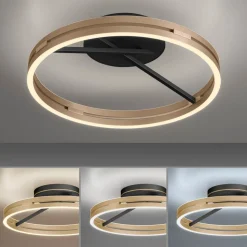 PURE LED-loftlampe Loop messing/sort metal Ø 60 cm CCT