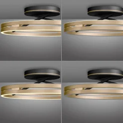 PURE LED-loftlampe Loop messing/sort metal Ø 60 cm CCT