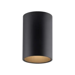 PURE LED-loftlampe til badeværelset Point, sort Ø 6 cm, metal, IP44