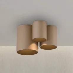 PURE LED-loftlampe til badeværelset Point, bronzefarvet, 18 cm, 3 lyskilder