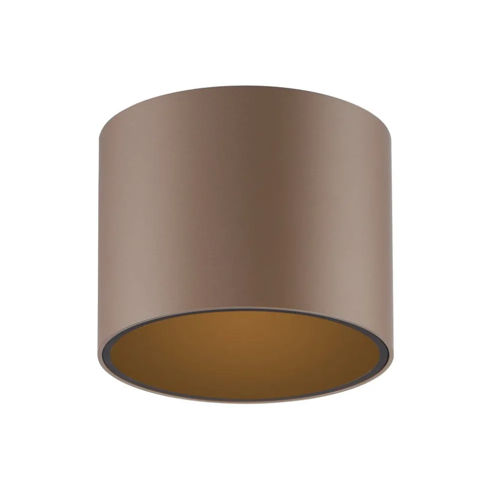 PURE LED-loftlampe til badeværelset Point, bronzefarvet, Ø 18 cm, IP44