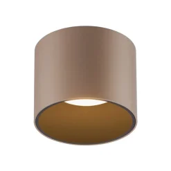 PURE LED-loftlampe til badeværelset Point, bronzefarvet, Ø 18 cm, IP44