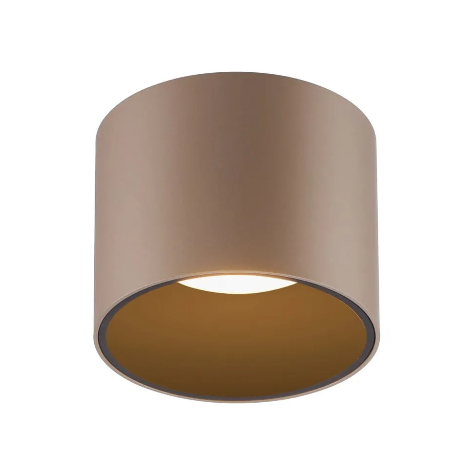 PURE LED-loftlampe til badeværelset Point, bronzefarvet, Ø 18 cm, IP44