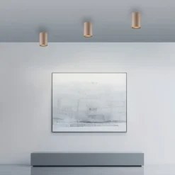 PURE LED-loftlampe til badeværelset Point, bronzefarvet, Ø 6 cm, IP44