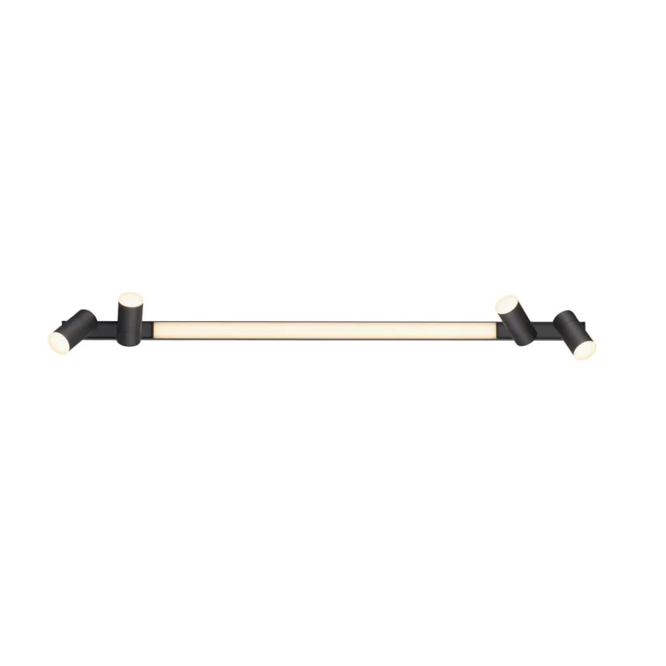 PURE LED-loftslampe Lines, 120 cm, antracit, fjernbetjening