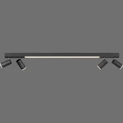 PURE LED-loftslampe Lines, 120 cm, antracit, fjernbetjening