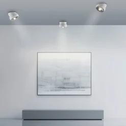 PURE LED-loftspot Move, hvid, Ø 12 cm, metal/glas