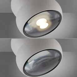 PURE LED-loftspot Move, hvid, Ø 12 cm, metal/glas