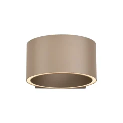 PURE LED-væglampe Clipse, bronzefarvet, aluminium Ø 15 cm