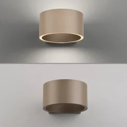 PURE LED-væglampe Clipse, bronzefarvet, aluminium Ø 15 cm