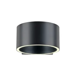 PURE LED-væglampe Clipse, grå, aluminium, Ø 15 cm