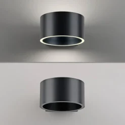 PURE LED-væglampe Clipse, grå, aluminium, Ø 15 cm