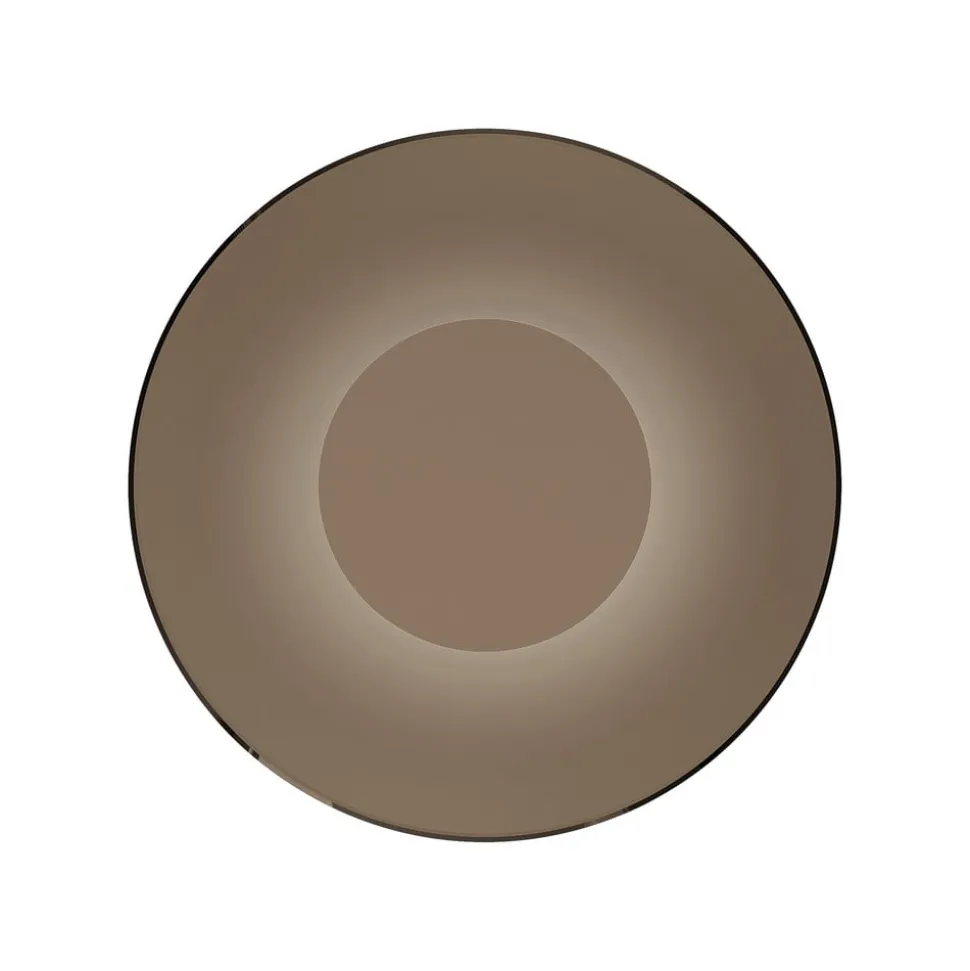 PURE LED-væglampe Moon, bronze, Ø 32 cm, glas/aluminium