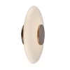 PURE LED-væglampe Vitrum, brun/opalglas/aluminium Ø 22 cm