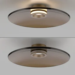 PURE loftlampe Moon, bronze, Ø 50 cm, glas/aluminium
