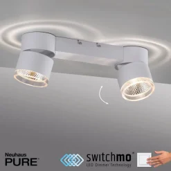 PURE Nola LED-loftlampe, 2 lyskilder, hvid