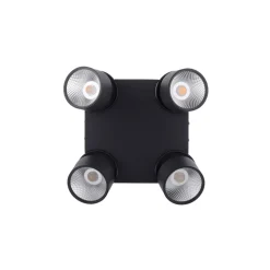 PURE Nola LED-loftlampe, 4 lyskilder, sort