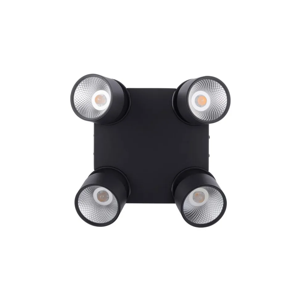 PURE Nola LED-loftlampe, 4 lyskilder, sort