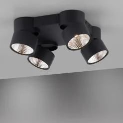 PURE Nola LED-loftlampe, 4 lyskilder, sort