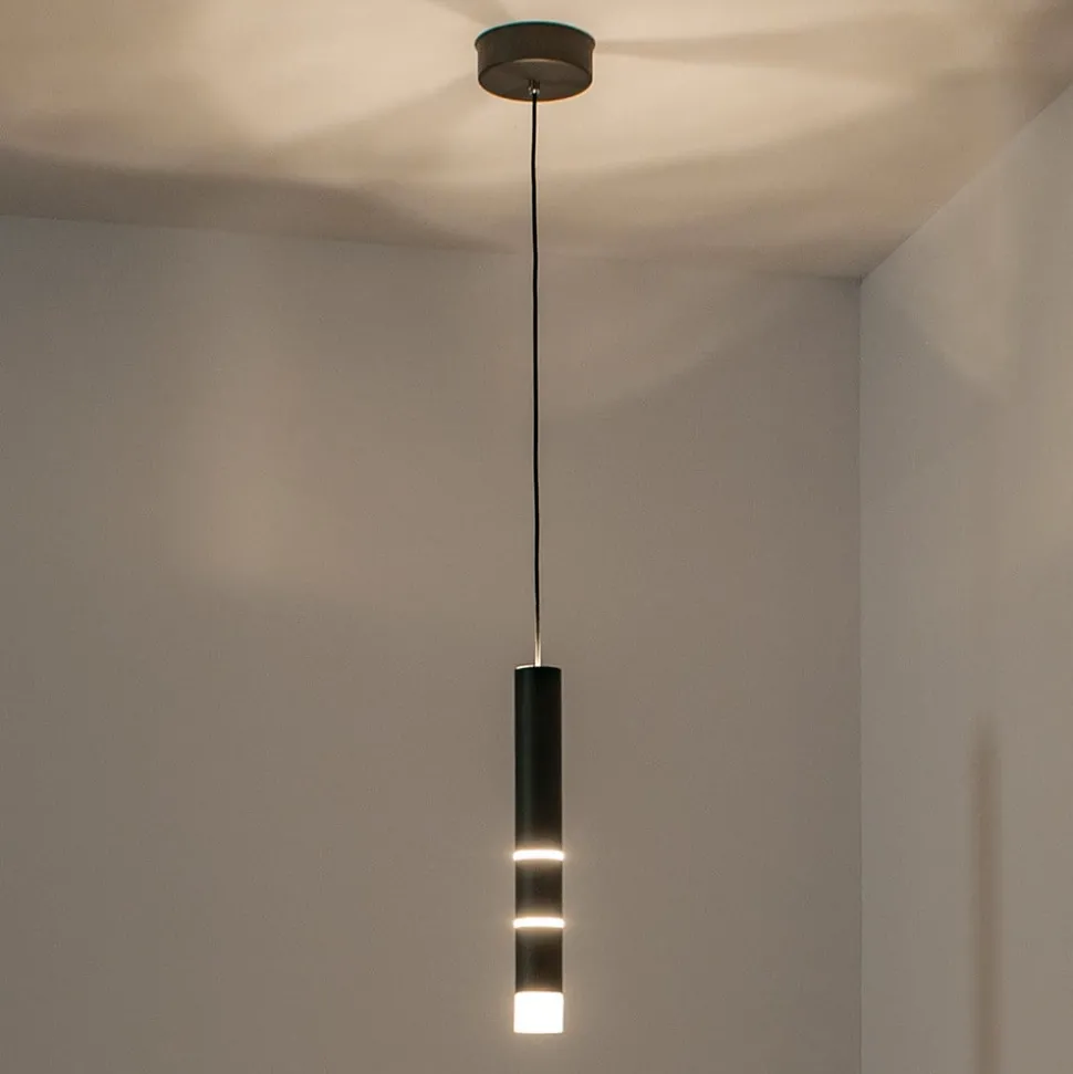 PURE Vega LED-hængelampe, 1 cylinder, sort