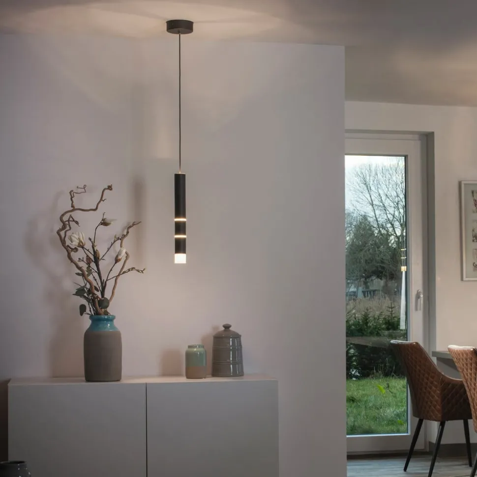PURE Vega LED-hængelampe, 1 cylinder, sort