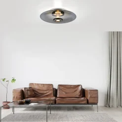 PURE Vitrum LED loftlampe, grå, glas/aluminium, Ø 45 cm