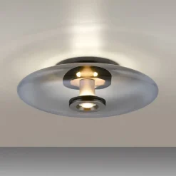 PURE Vitrum LED loftlampe, grå, glas/aluminium, Ø 45 cm