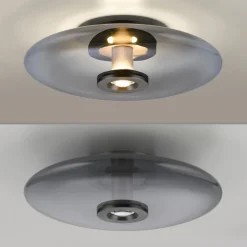 PURE Vitrum LED loftlampe, grå, glas/aluminium, Ø 45 cm
