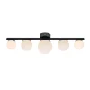 Puro loftlampe til bad, sort, 5 lyskilder, glas