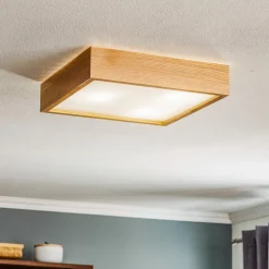Quatro DR loftlampe med træramme, 38,5 cm