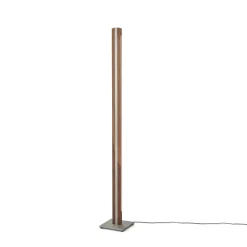 Quitani Elis LED-gulvlampe, valnød/nikkel