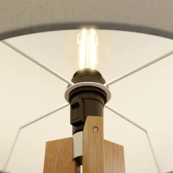 Quitani gulvlampe Nida, træramme, hvid skærm