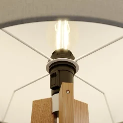 Quitani gulvlampe Nida, træramme, hvid skærm