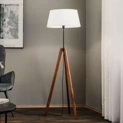 Quitani gulvlampe Reba, stativ, chintz hvid