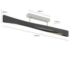 Quitani LED-loftslampe Lian, sort/aluminium