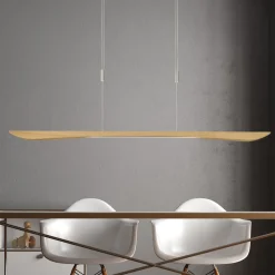 Quitani LED-pendellampe Hiba, eg natur, længde 148 cm