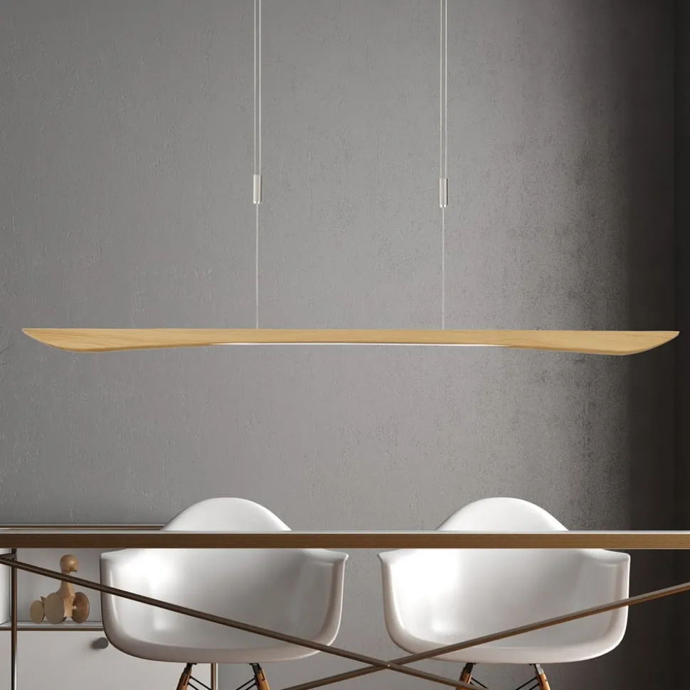Quitani LED-pendellampe Hiba, eg natur, længde 148 cm