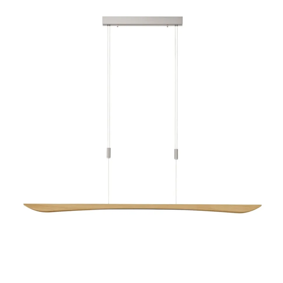 Quitani LED-pendellampe Hiba, eg natur, længde 148 cm