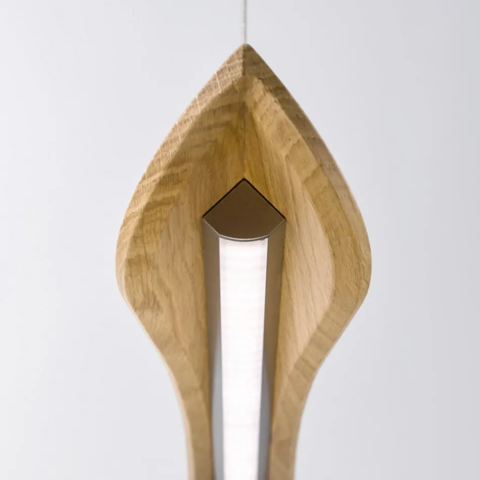 Quitani LED-pendellampe Hiba, eg natur, længde 148 cm