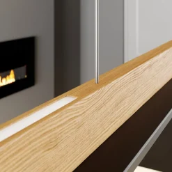Quitani LED-pendellampe Lexa, eg/sort, længde 118 cm