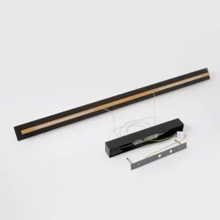 Quitani LED-pendellampe Lexa, eg/sort, længde 118 cm