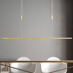 Quitani LED-pendellampe Tolu, længde 119 cm, messing