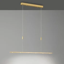 Quitani LED-pendellampe Tolu, længde 119 cm, messing
