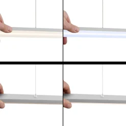 Quitani LED-pendel Margita, længde 118 cm, sølv